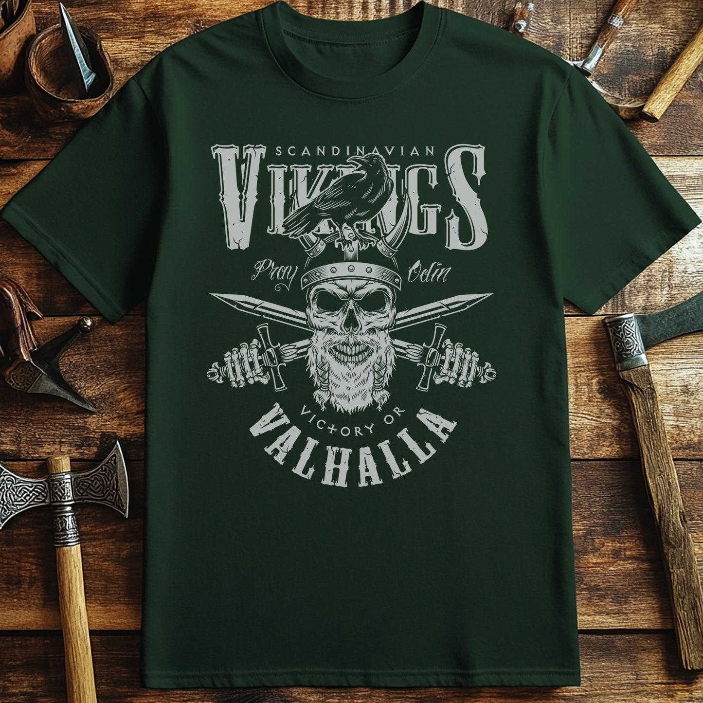 Vikings Valhalla Crow T-Shirt